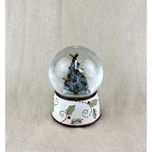 Snowglobe Music Box Ceramic Base "We Wish You a Merry Christmas"